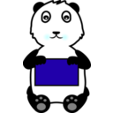 download Panda Holding A Sign clipart image with 180 hue color