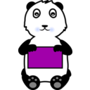 download Panda Holding A Sign clipart image with 225 hue color
