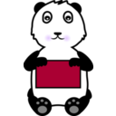 download Panda Holding A Sign clipart image with 270 hue color