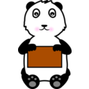 download Panda Holding A Sign clipart image with 315 hue color