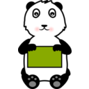 download Panda Holding A Sign clipart image with 0 hue color