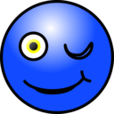 download Emoticons Winking Face clipart image with 180 hue color