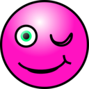 download Emoticons Winking Face clipart image with 270 hue color
