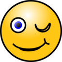 download Emoticons Winking Face clipart image with 0 hue color