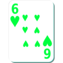 download White Deck 6 Of Hearts clipart image with 135 hue color