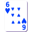 download White Deck 6 Of Hearts clipart image with 225 hue color