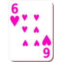download White Deck 6 Of Hearts clipart image with 315 hue color