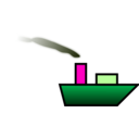 download Ship With Smoke clipart image with 315 hue color