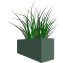 download Grass In Square Planter clipart image with 0 hue color