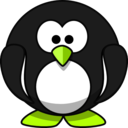 download Cute Round Cartoon Penguin Flat Colors clipart image with 45 hue color