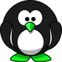 download Cute Round Cartoon Penguin Flat Colors clipart image with 90 hue color