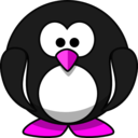 download Cute Round Cartoon Penguin Flat Colors clipart image with 270 hue color