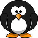 download Cute Round Cartoon Penguin Flat Colors clipart image with 0 hue color