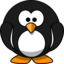 Cute Round Cartoon Penguin Flat Colors