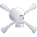 download Skull And Bones clipart image with 180 hue color