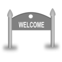 download Welcome Sign Board clipart image with 180 hue color
