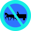 download No Horse And Carts Sign clipart image with 180 hue color