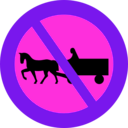 download No Horse And Carts Sign clipart image with 270 hue color