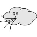 download Wind Blowing Cloud clipart image with 180 hue color