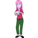 download Writing Girl clipart image with 270 hue color