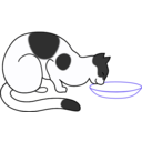 download White Cat Drinking clipart image with 45 hue color
