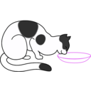 download White Cat Drinking clipart image with 90 hue color
