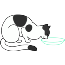 download White Cat Drinking clipart image with 315 hue color