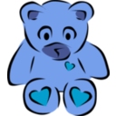download Teddy Bear With Hearts clipart image with 180 hue color