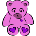 download Teddy Bear With Hearts clipart image with 270 hue color