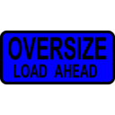 download Caution Oversized Load Ahead clipart image with 180 hue color