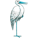 download Stork clipart image with 180 hue color