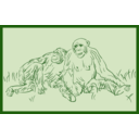 download Resting Chimpanzee clipart image with 90 hue color