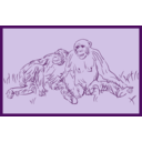 download Resting Chimpanzee clipart image with 270 hue color