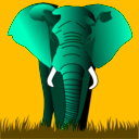 download Elephant Green On Red clipart image with 45 hue color