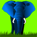 download Elephant Green On Red clipart image with 90 hue color