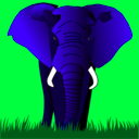 download Elephant Green On Red clipart image with 135 hue color
