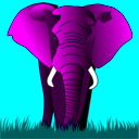 download Elephant Green On Red clipart image with 180 hue color