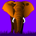 download Elephant Green On Red clipart image with 270 hue color