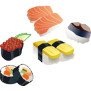 download Sushi Set clipart image with 0 hue color