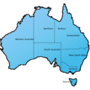 download Australia Map clipart image with 180 hue color