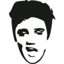 download Elvis Face clipart image with 180 hue color