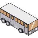 download Bus Isometric Icon clipart image with 180 hue color