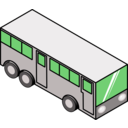 download Bus Isometric Icon clipart image with 270 hue color