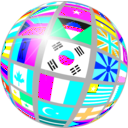 download Globe Of Flags clipart image with 180 hue color