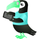 download Toucan With Tablet clipart image with 90 hue color