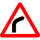download Roadsign Curve Ahead clipart image with 0 hue color