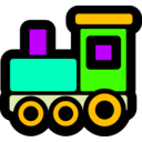download Toy Train Icon clipart image with 45 hue color