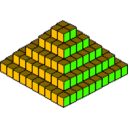 download Pixel Piramide clipart image with 225 hue color