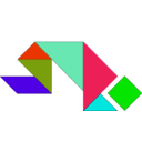 download Tangram clipart image with 315 hue color