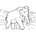 download Coloring Book Mammoth clipart image with 90 hue color